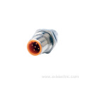 M12-4 pin male stright angle bulkhead mount connector